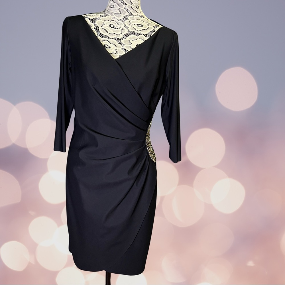 Alex Evenings Black Midi Dress